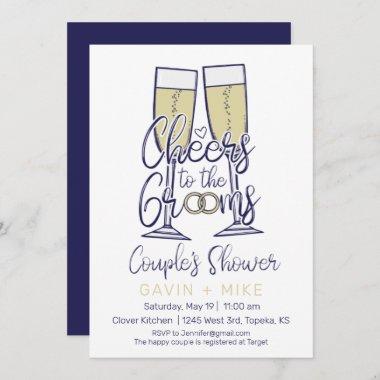 Cheers to the Grooms Couples Wedding Shower Invitations