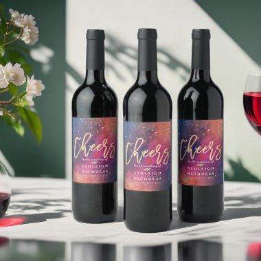 Cheers To The Wedding Galaxy Nebula Constellations Wine Label