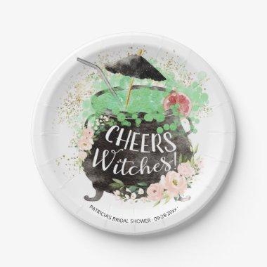 Cheers Witches Cocktail Halloween Bridal Shower Paper Plates