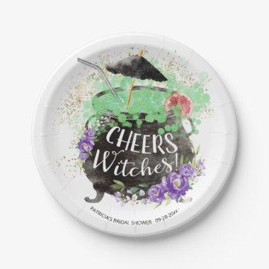 Cheers Witches Cocktail Halloween Bridal Shower Paper Plates