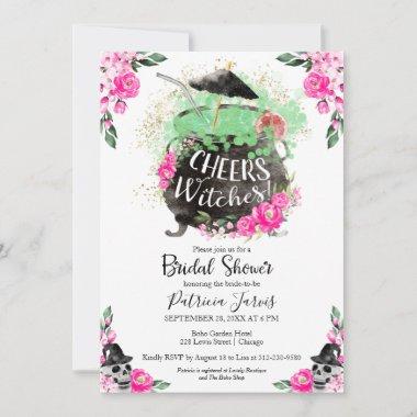 Cheers Witches Halloween Bridal Shower Invitations