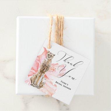 Cheetah Leopard Hibiscus Thank You Favor Tags