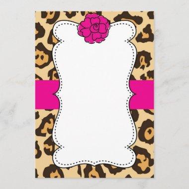 Cheetah Wild Cat Animal Print Pink Invitations