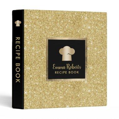 Chef Recipe Book Modern Gold Glitter Cooking Binder