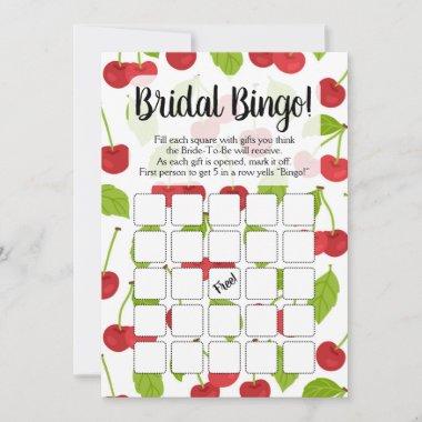 Cherries Bingo Bridal Shower Game Red Cherry Invitations