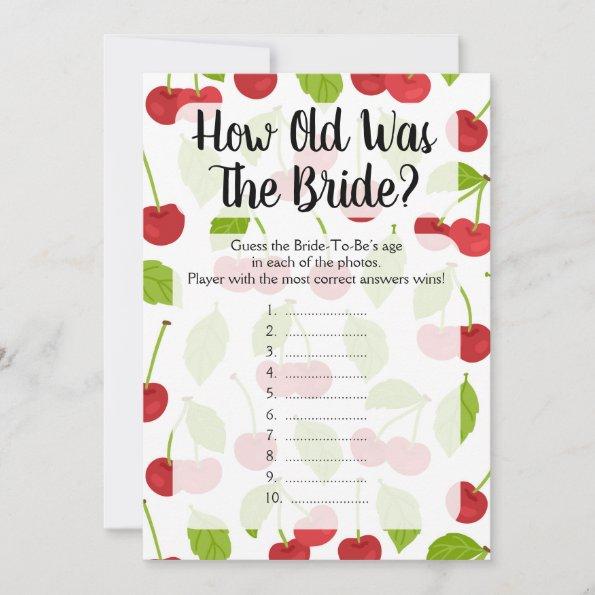 Cherries How Old Was The Bride Shower Game