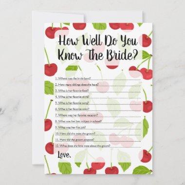 Cherries How Well Do You Know The Bride Game Invitations