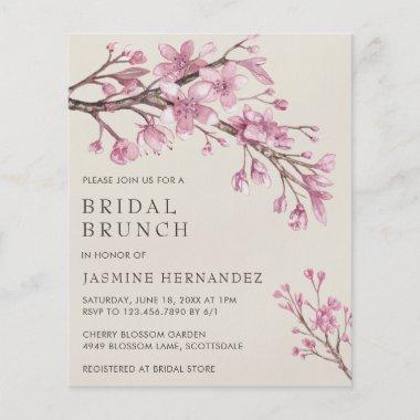 Cherry Blossom Budget Bridal Brunch Invitations Flyer