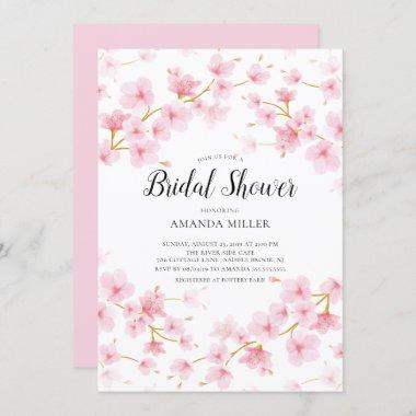 Cherry Blossom Floral Bridal Shower Invitations