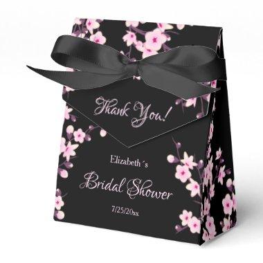 Cherry Blossom Pink Black Custom  Favor Boxes