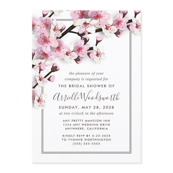 Cherry Blossom Pink Bridal Shower Invitations