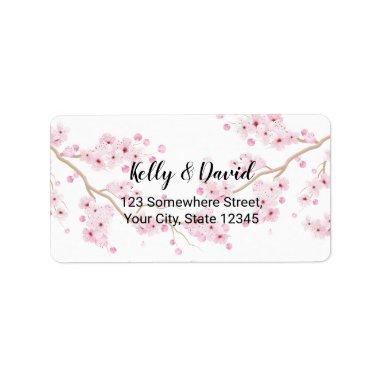 Cherry Blossom Pink Floral Return Address Labels