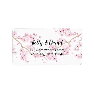 Cherry Blossom Pink Floral Return Address Labels