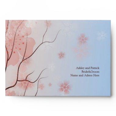 Cherry Blossom Sakura & Love Swallows Envelope