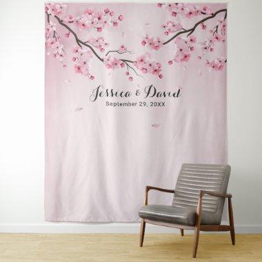 Cherry Blossom Watercolor Spring Wedding Backdrops