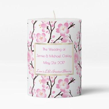 cherry blossom wedding engagement occasion candle