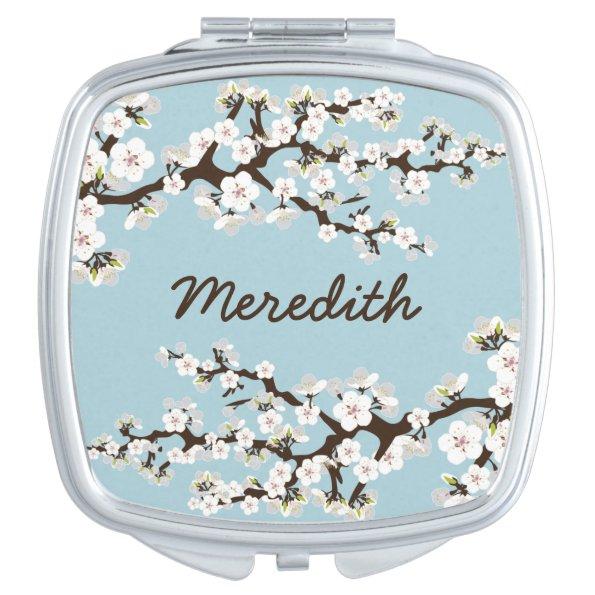 Cherry Blossoms Compact Mirror Bridal Party Gift