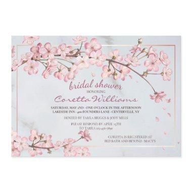 Cherry Blossoms Frame Bridal Shower Invitations