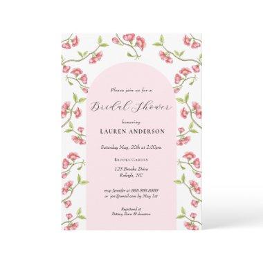 Cherry Blossoms Pink & White Bridal Shower Invitations