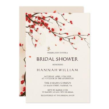 Cherry Blossoms | Sakura Watercolor Bridal Shower Invitations