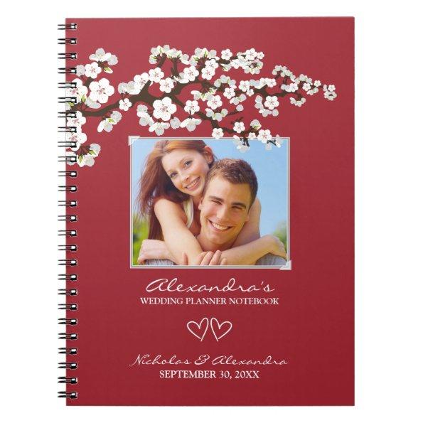 Cherry Blossoms Wedding Planner Notebook (aqua)