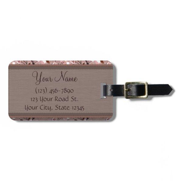 Cherry Blossoms with Lace Monogram Luggage Tag