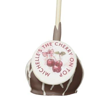 Cherry on Top Bow Cocktail Summer  Cake Pops