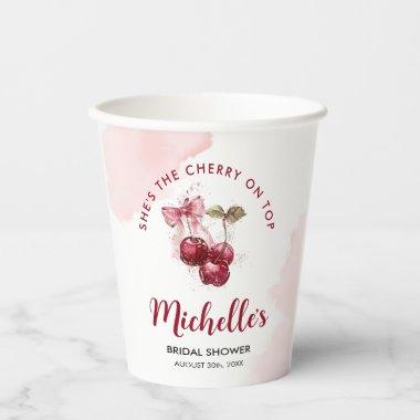 Cherry on Top Bow Cocktail Summer  Paper Cups