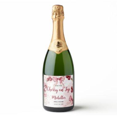 Cherry on Top Bow Cocktail Summer  Sparkling Wine Label