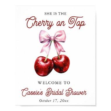 Cherry On Top Pink Bow  Welcome Sign