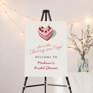 Cherry on Top Pink Heart Cake  Foam Board