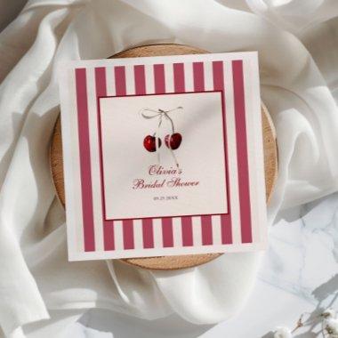 Cherry Striped  Napkins