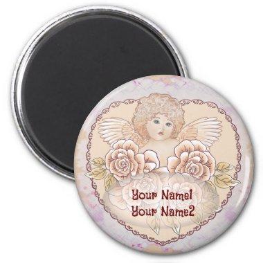 Cherub Heart Angel custom name Magnet