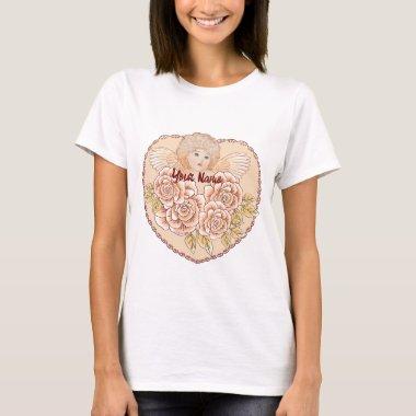 Cherub Heart Angel custom name t-shirt