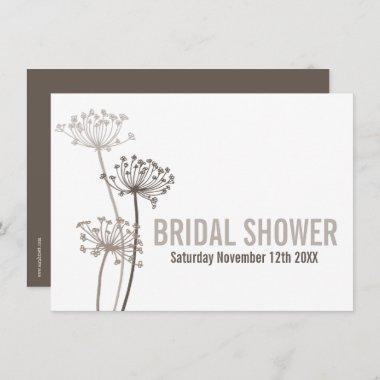 Chervil modern brown bridal shower Invitations