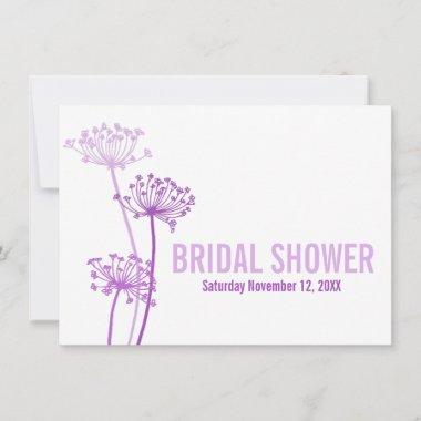 Chervil modern purple bridal shower Invitations