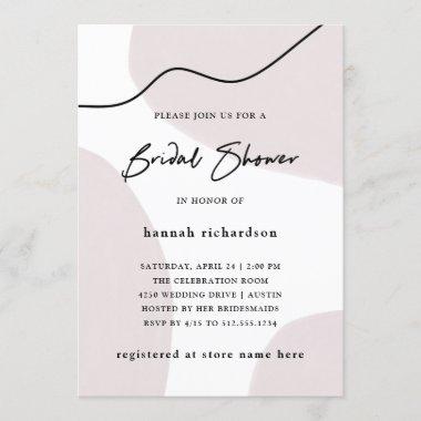 Chic Abstract Neutral | Watercolor Bridal Shower Invitations