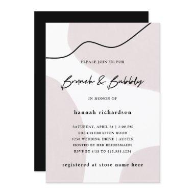 Chic Abstract Neutral Watercolor Brunch and Bubbly