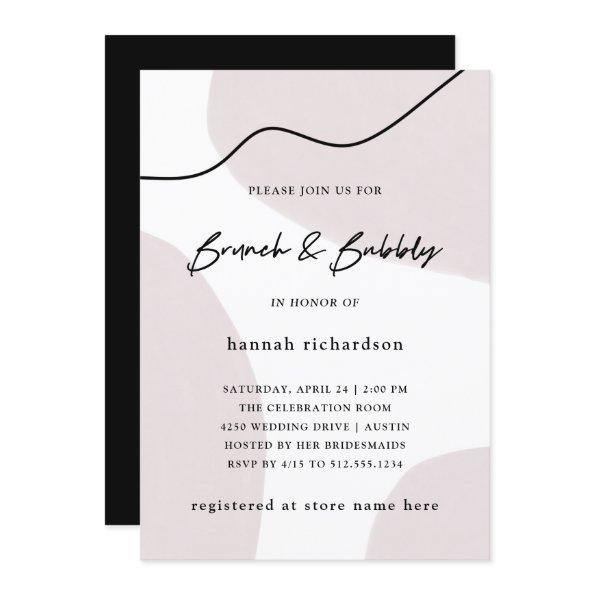 Chic Abstract Neutral Watercolor Brunch and Bubbly