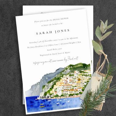 Chic Amalfi Coast Italy Landscape Bridal Shower Invitations