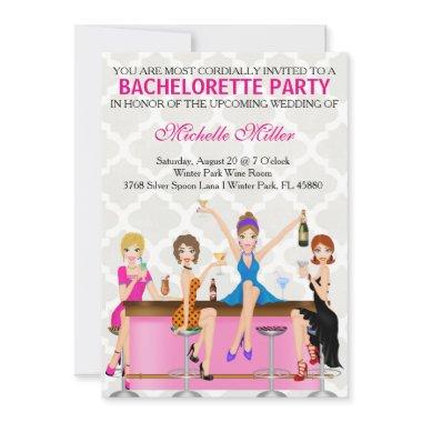 Chic Bachelorette Bash Custom Invtiation Invitations