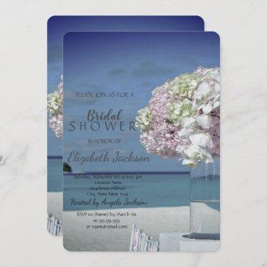 Chic Beach Wedding Floral Bridal Shower Invitations