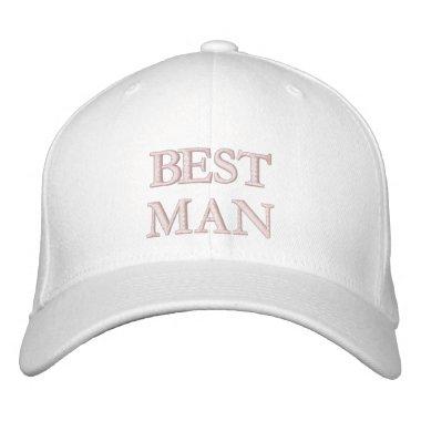 Chic Best Man blush pink white wedding Embroidered Baseball Cap