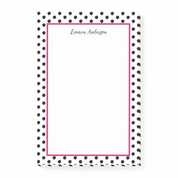 Chic Black and White polka dot Post-it Notes