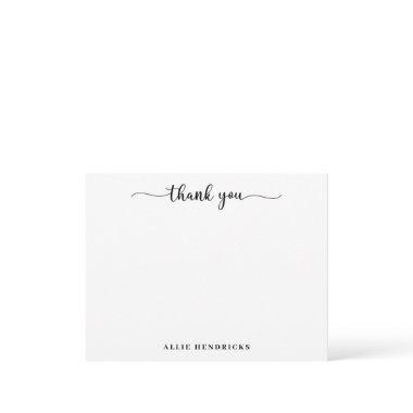 Chic Black and White Thank You Note