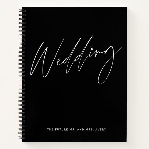 Chic Black and White Wedding Planning Notebook