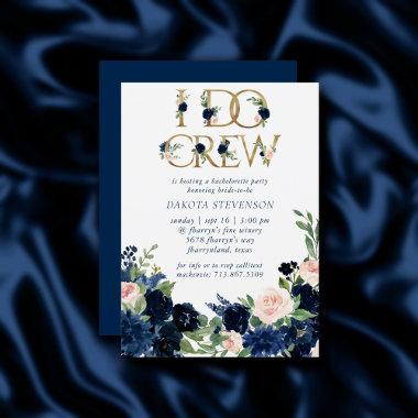 Chic Blooms | Romantic Navy and Blush I Do Crew Invitations