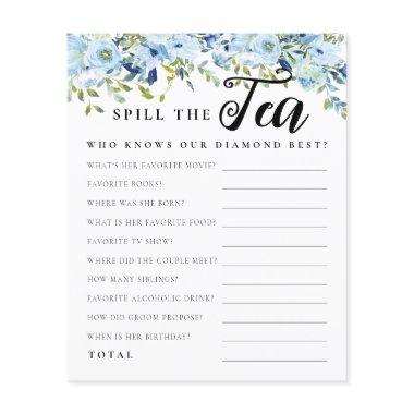 Chic Blue Floral Spill the Tea  Game