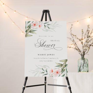 Chic Blush Greenery Floral  Welcome Foam Board