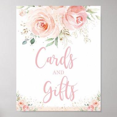 Chic Blush Pink Floral Invitations and Gifts Tabletop P Poster